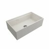 Bocchi Contempo Workstation Apron Front Fireclay 33 in. Single Bowl Kitchen Sink in Biscuit 1504-014-0120